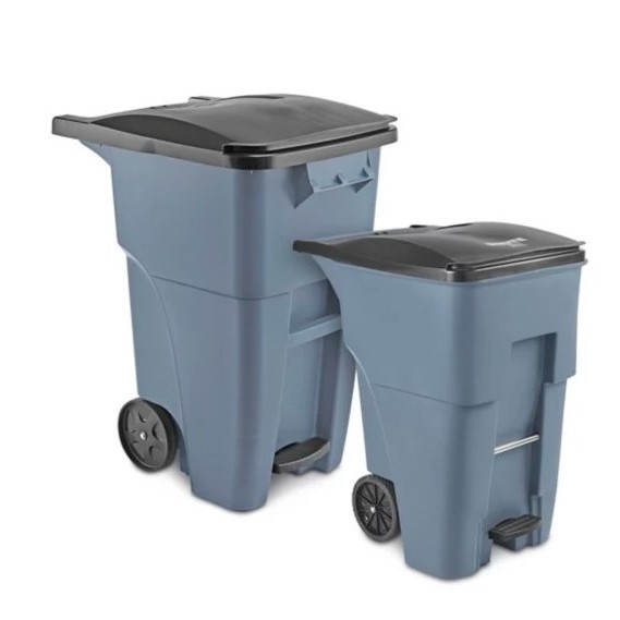 Contenedor de basura con tapa y ruedas